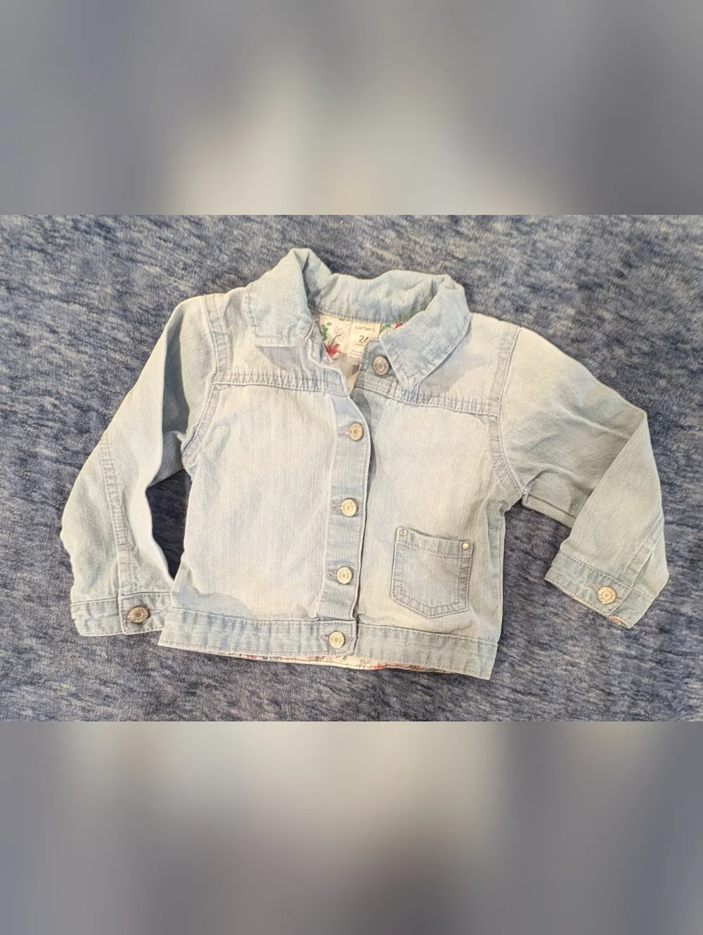 Carter's 24M Floral Baby Onesie & Light Denim Jacket Set
